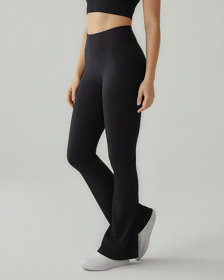 Soft touch casual zvonaste helanke sa visokim strukom